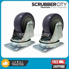 (2) 606986, 103001 Swivel Caster Wheel For Tennant Nobles Speed Scrub 2001,5200