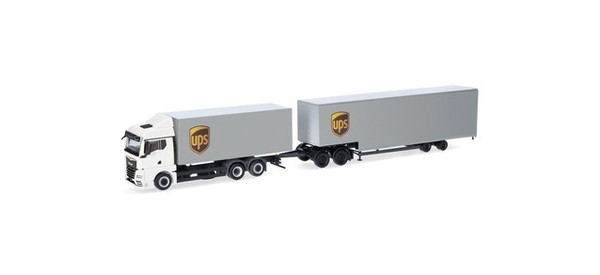 "Herpa 318570 - 1:87 Man Tgx Gm Wechselkoffer-Lkw Mit Jumbokofferauflieger \"Ups\""-image
