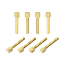 Knurled Thumb Screws, M4x25mm Flat Brass Bolts 7mm Dia. Grip Knobs 8Pcs