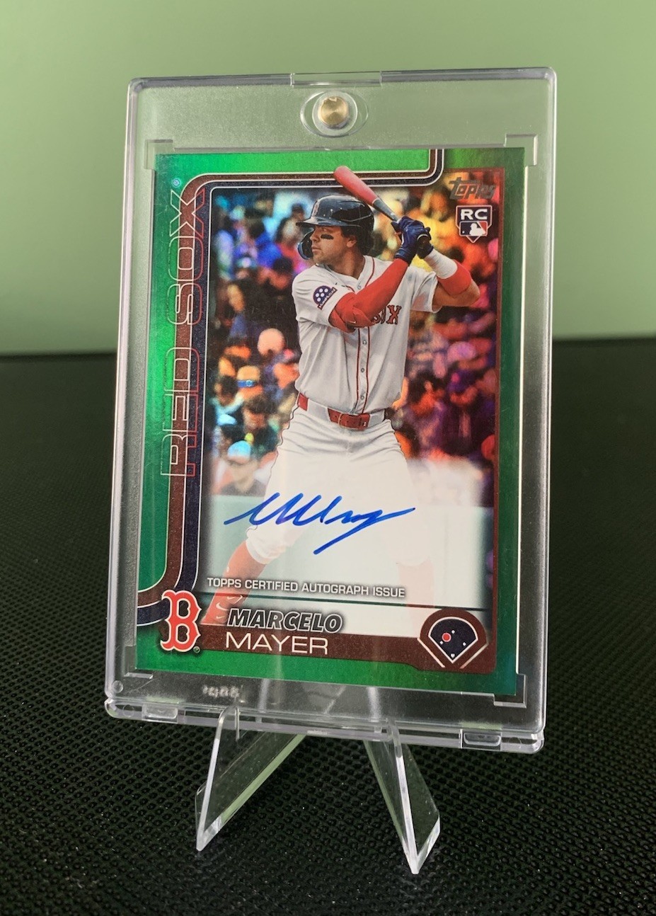 2025 Topps Update Marcelo Mayer #US105 Real One Autographs Green Foil /99