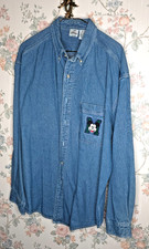 VTG 90'S Disney Store Denim Shirt Mens L Large Mickey Mouse Embroidered Logo