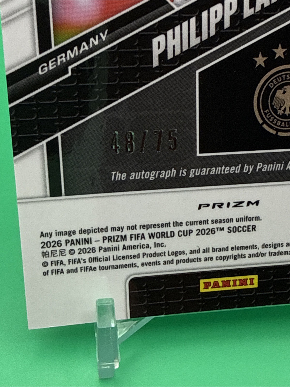 2026 Panini Prizm World Cup Winning Captains Philipp Lahm #WC-PL Auto view 3