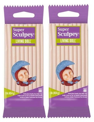 Morezmore M02383x2 2 lb Living Doll Light Polymer Bake Clay Super Sculpey
