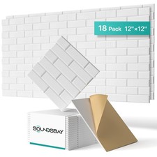 Soundsbay 18Pack Brick Acoustic Panels, SelfAdhesive, 12"X12"