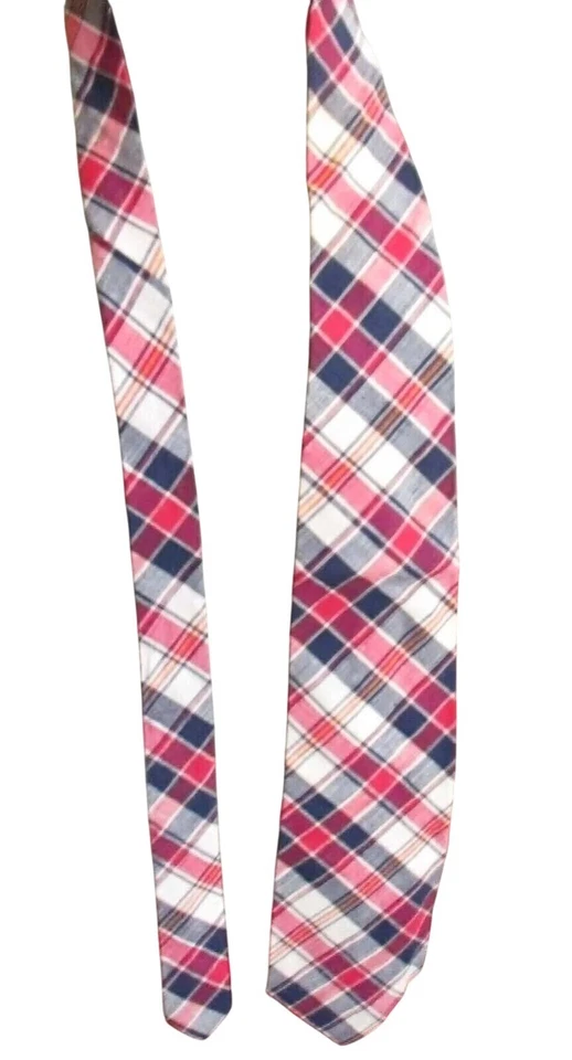 CORBATA VINTAGE AÑOS 70 3.5" ANCHO 54" CORBATA ESTAMPADO A CUADROS GALLO DENVER COLORADO Foto 3 de 4