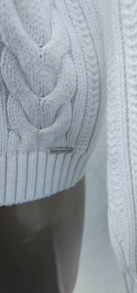 Superdry Cable Knit White Jumper Size 12 Sweater Top - Image 3 of 4