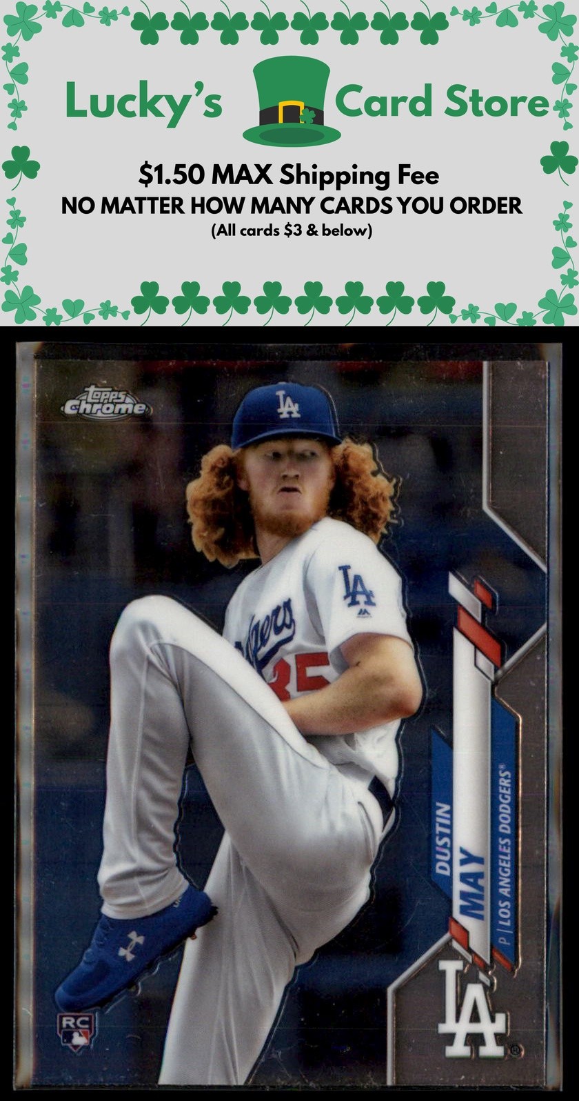 2020 Topps Chrome #176 Dustin May Rookie