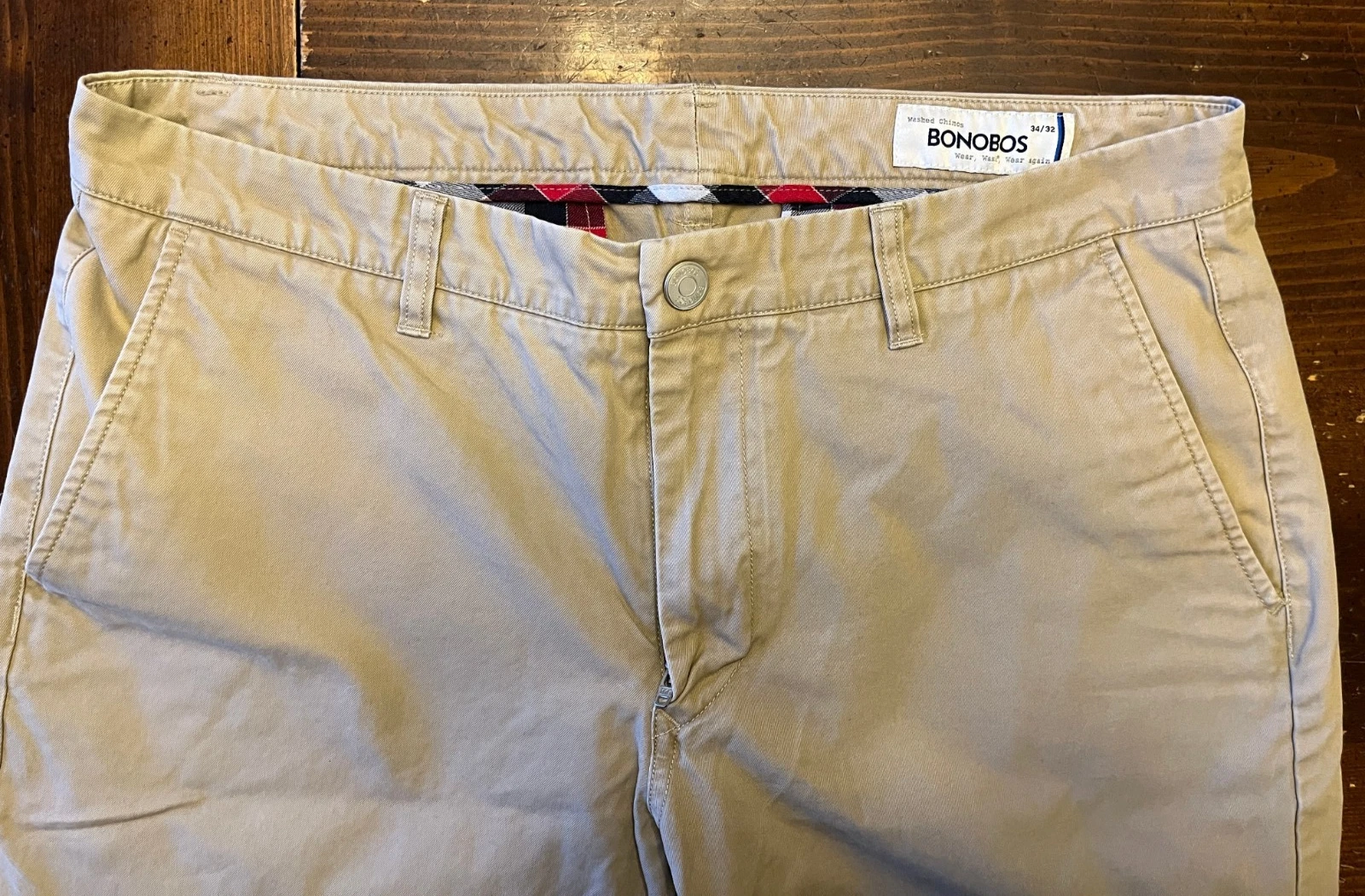 Bonobos Pants Mens 34x32 Khaki Beige Washed Chinos Straight Fit Casual
Opens in a new window or tab