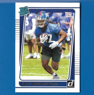 2021 Panini Donruss Football Gary Brightwell Rated Rookie, New York Giants #313