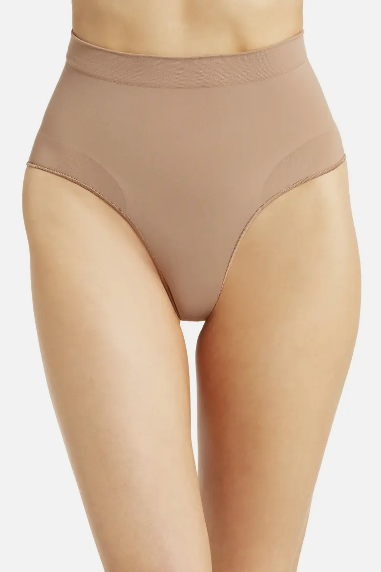 Skims Women's Beige Seamless Sculpt Mid Waist Brief Panty Size M