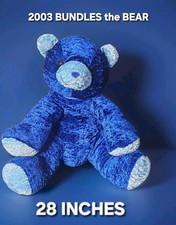 BUNDLES THE TEDDY BEAR      Blue Stuffed Animal Soft Plush 28'' LARGE