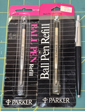 Vintage Parker Jotter Ball Pen Made In USA Black & Chrome Arrow Clip w/ Refills