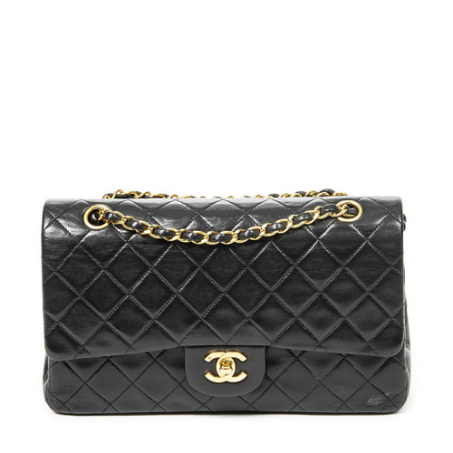 Chanel Matelassé W Flap Quilted Lambskin Leather Black with Papers Bag #BCP5355