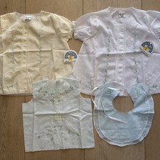 Vintage 1970s Baby Clothing Lot Roxana Stella Alba Blouses  Embroidered Bib NOS