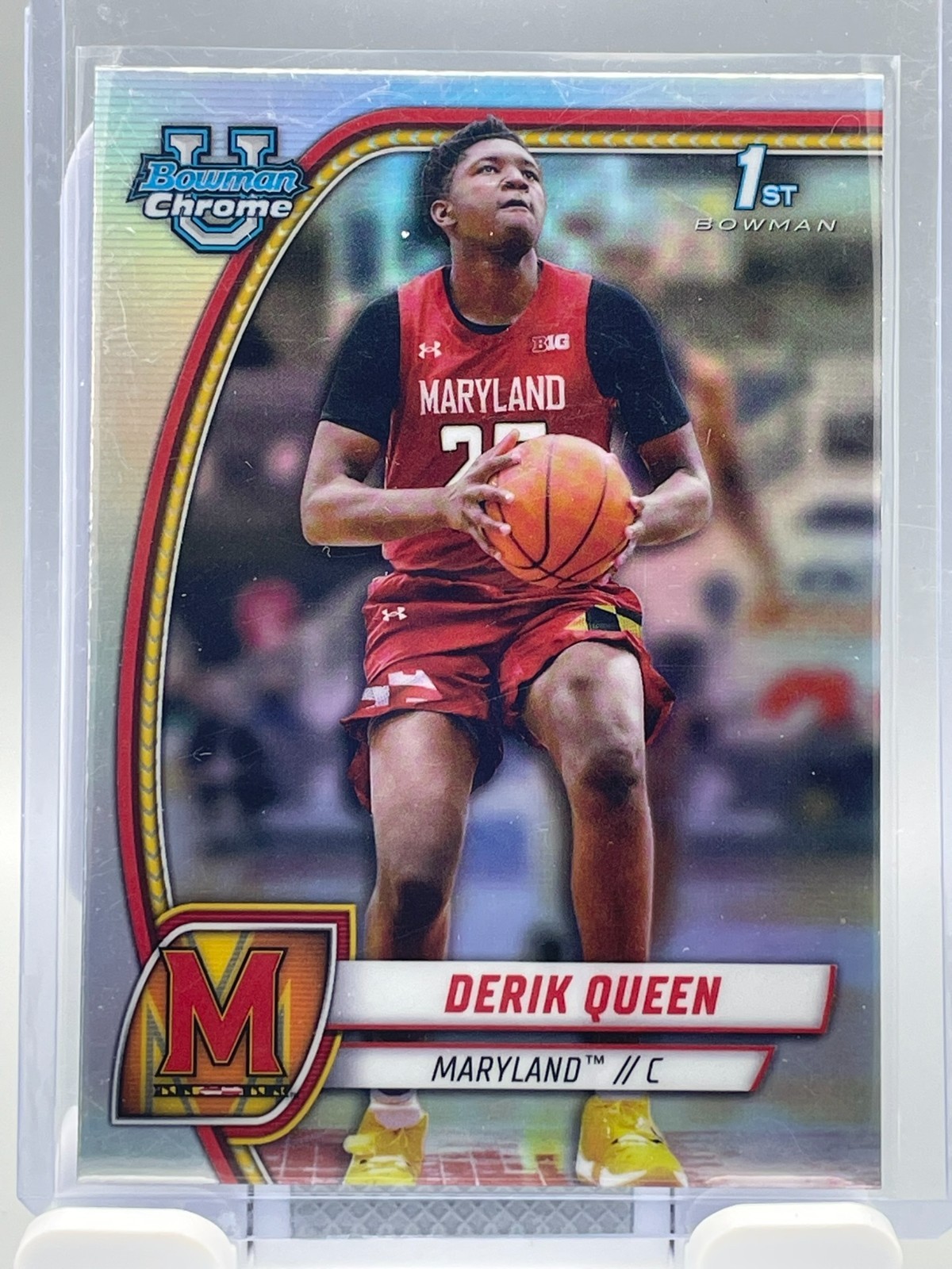 2024-25 Bowman University Chrome 1st Derik Queen Refractor Maryland Pelicans