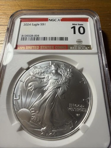 2024 SILVER $1 EAGLE NGCX MS-10 Beautiful MINT Coin 🔥😍
