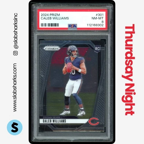 2024 PANINI PRIZM #301 CALEB WILLIAMS RC ROOKIE PSA 8