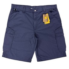 Carhartt Mens Force Broxton Ripstop Cargo Shorts Size 40 Blue Cargo 103645