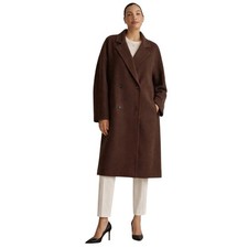 NWOT Quince Women's XL Wool Cashmere Double-Breasted Slouch Coat Chocolate Brown