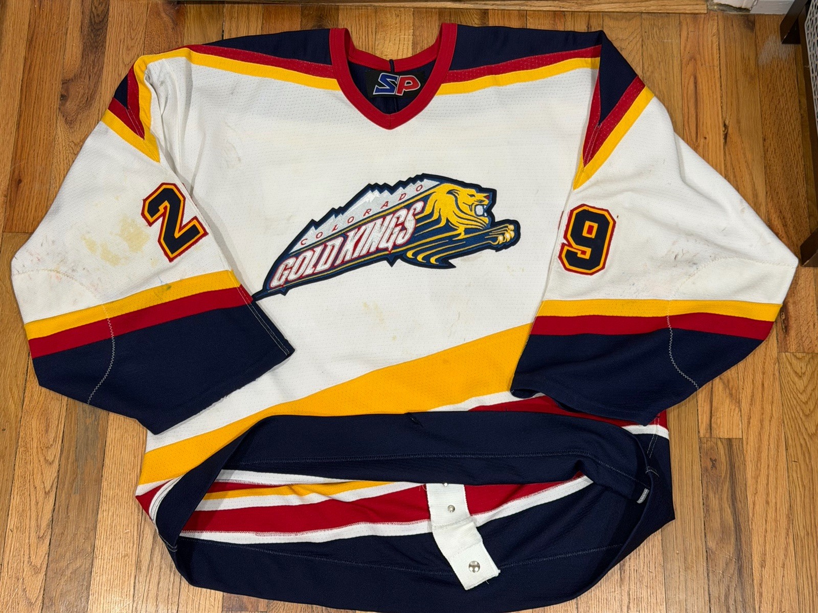 Game Worn Colorado Gold Kings WCHL Authentic Kirk Daubenspeck #29 Hockey Jersey