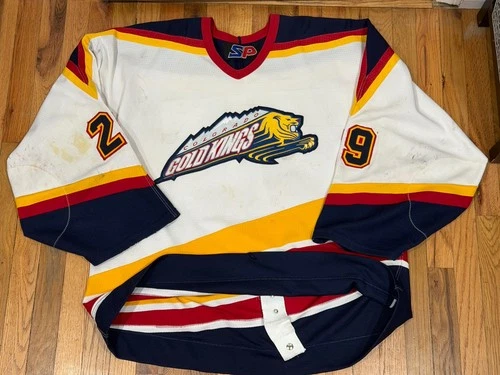 Game Worn Colorado Gold Kings WCHL Authentic Kirk Daubenspeck #29 Hockey Jersey