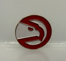 Vintage Atlanta Hawks Round Logo Enamel Lapel Pin — NBA Basketball