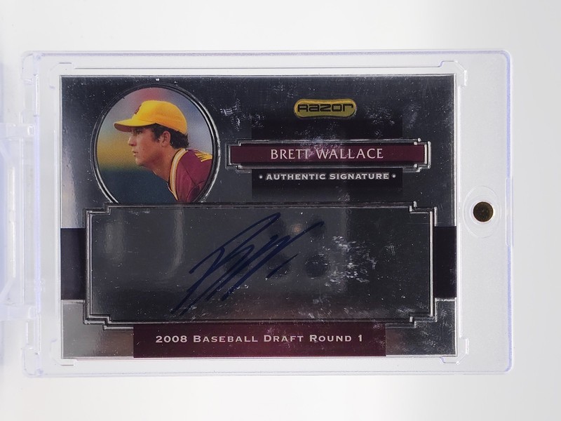 BRETT WALLACE 2008 RAZOR SIGNATURE SERIES METAL ROOKIE AUTO #AU-BW Q7420