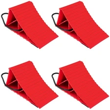 Wheel Chocks for Trailers, 4 Pack Hard Plastic RV Wheel Chocks with Non-Slip ...