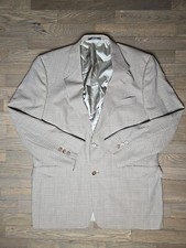 Hart Schaffner Marx Comfort USA Union Sz 44 R Vtg Plaid Pure Wool Sport Coat Men