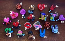 Bad Bunny Shoe Charms for Croc Clog Sandals Bracelets Decor  lot Of 20 