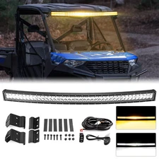 Roof Amber/White Strobe 52" Light Bar Mount Wrie For Polaris Ranger XP 900/1000