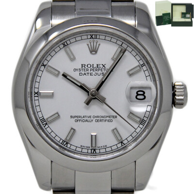 Rolex Datejust 31mm Stainless Steel White 178240 *ROLEXWARRANTYCARD2010* #1825-2