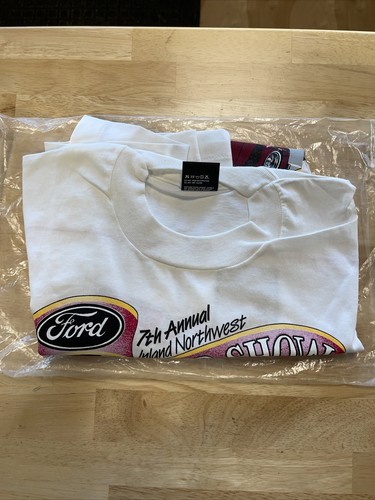 VTG NOS XL T-SHIRT SPOKANE 7th ANNUAL FORD SHOW HOT ROD 1990 SCREEN STARS USA