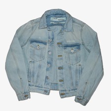 Off-white Bleached Effect Denim Jacket - Blue - Xs - Lightly Used
