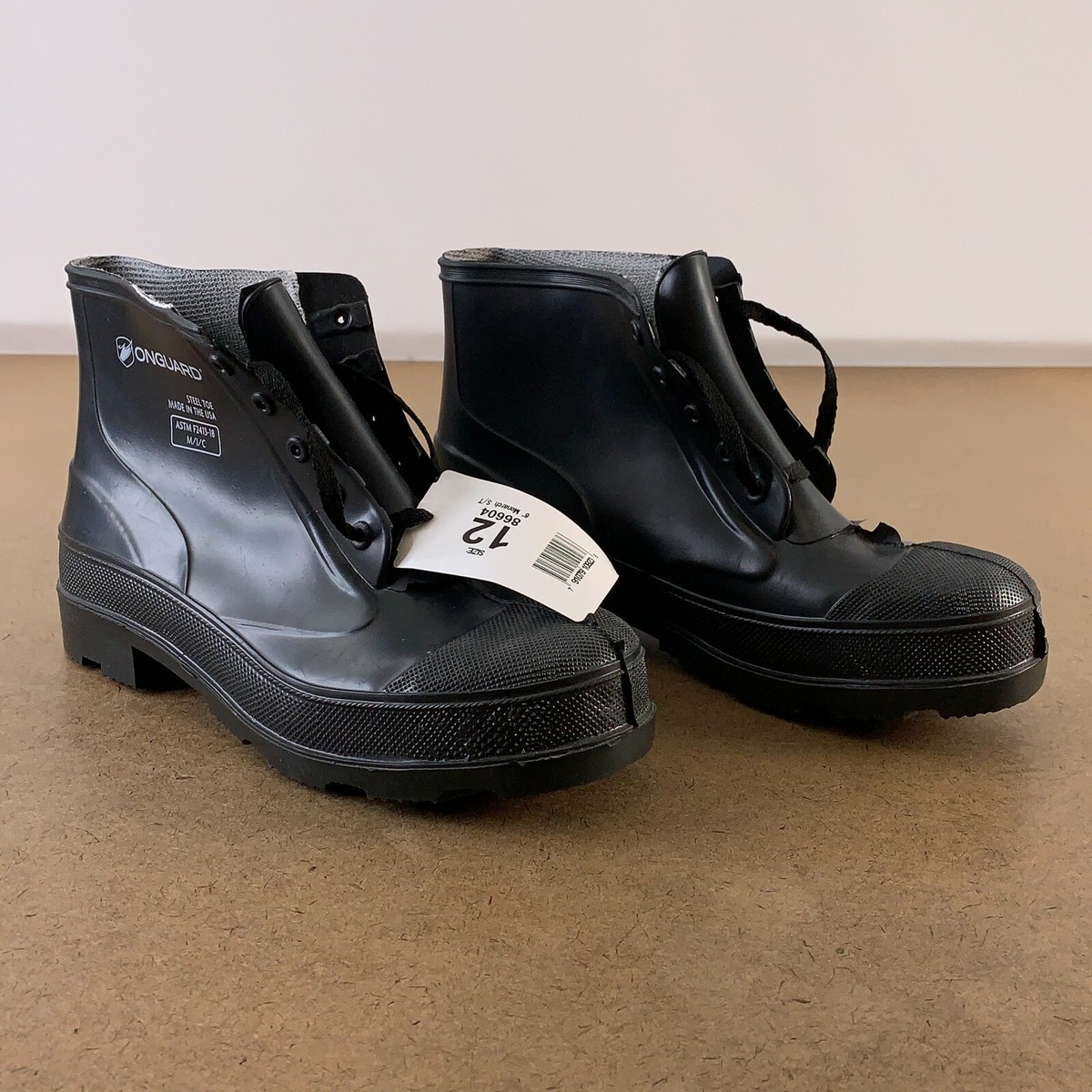 Onguard Monarch 86604 Steel Toe Rubber Work Boots Mens 12 Black 6\