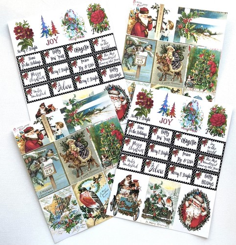 Christmas Cards Lot Of 50+ Vintage Themed Xmas Cards For Christmas Crafts #XB22 - Picture 3 of 10