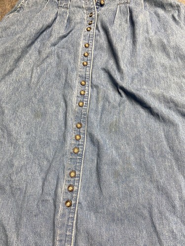 Vintage Orvis Dress Womens Small Blue Jean Denim Cottage Prairie Modest Y2K USA - Picture 2 of 10