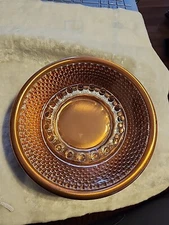 Coppercraft Guild Glass Insert Ashtray Faux Leather Accent Vintage