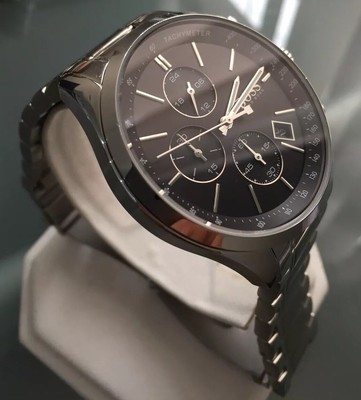 hugo boss grand prix gq black chronograph men's watch