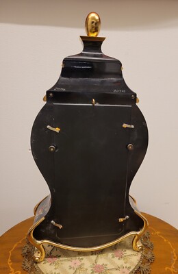 ELUXAクラシック装飾時計 黒と金 ELUXA TRIANON Swiss 8 Days Floral Hand Paint Gilt Mantel Wall