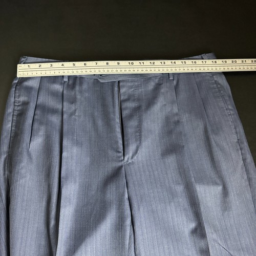 Custom Tailored J. Hilburn Men's Suit 47R 36W Blue Check 100% Wool Loro Piana - Picture 8 of 16