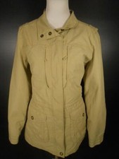 Beautiful Women's Large Exofficio Green Beige Long Sleeve Zipper Utility Coat