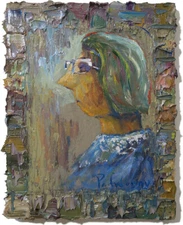 OIL PAINTING█UNIQUE EXPRESSIONISt ART█SIGNED ORIGINAL █PORTRAIT WOMAN FEMALE POP