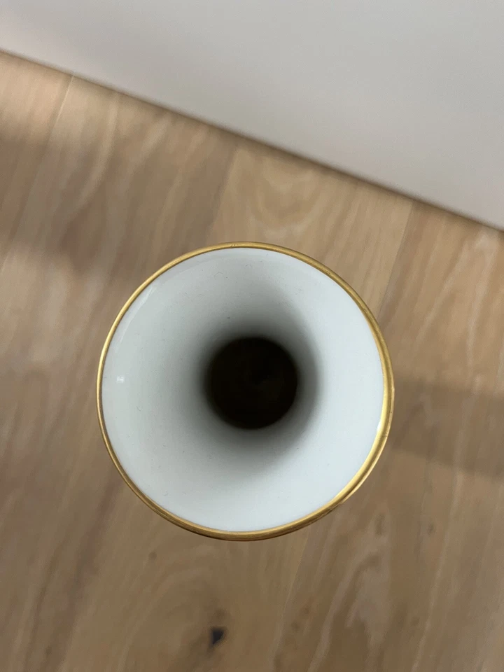 Fürstenberg Vase edle schlanke große 27 cm Dekor Rote Rose top Goldrand schön - Bild 4 von 4