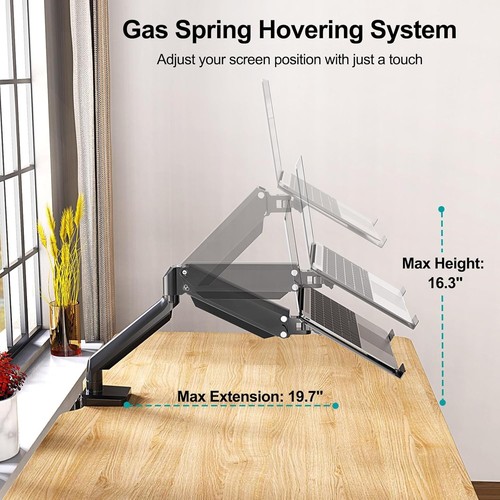 Laptop Stand Desk Mount 2 in 1 Function Monitor Laptop Mount Aluminum Laptop Arm - Picture 7 of 9