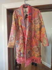 C.O.Z.Y. Women's Outerwear Size L, multicolor paisley, knee length, brand new