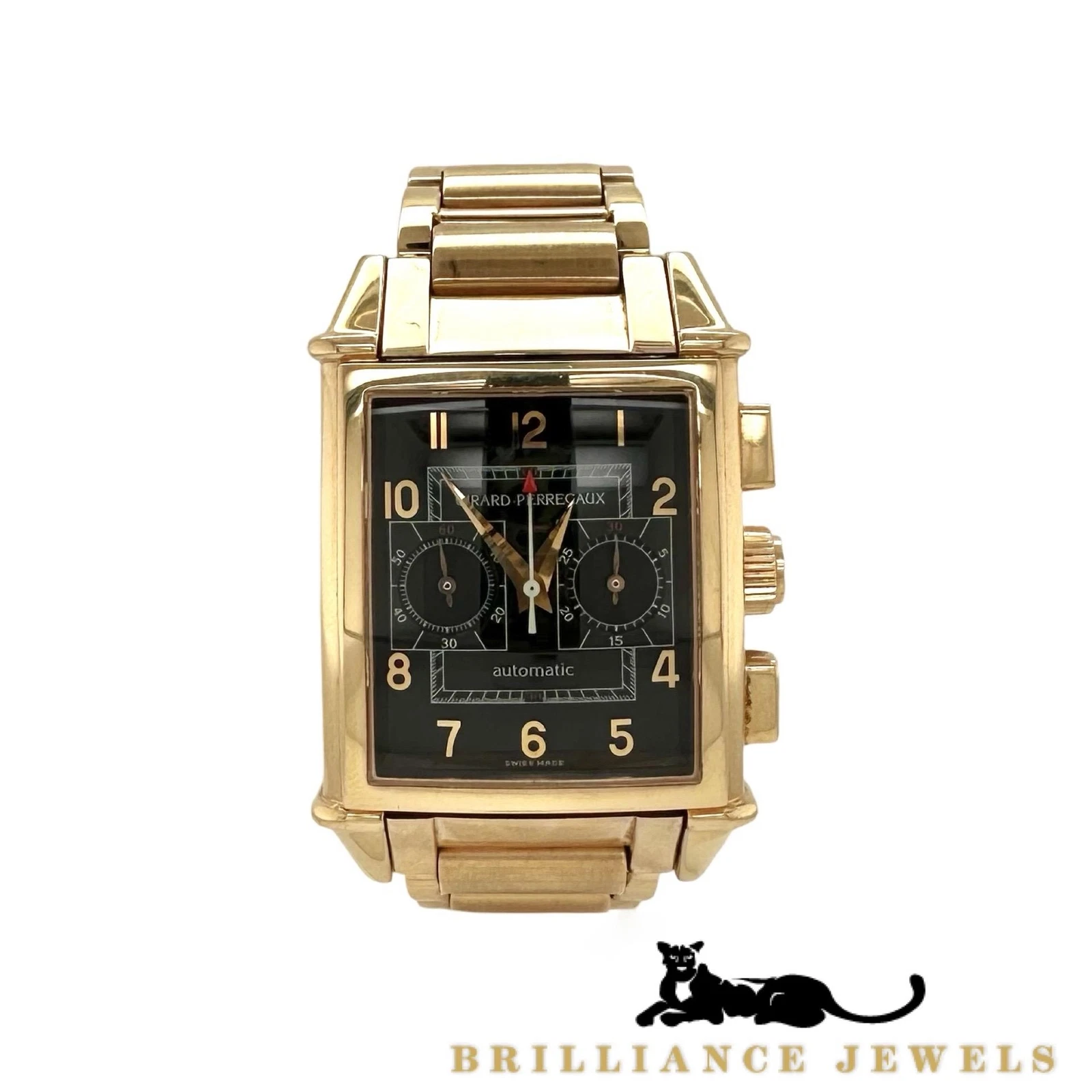 Girard Perregaux — Girard Perregaux Ref. 2599 Vintage 1945 18k Rose Gold Chrono Rectangular Watch
