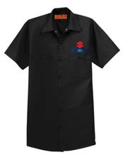 RED KAP Industrial Mechanic Shirt Motorcycle Biker Fathers Day Suzuki Metallic