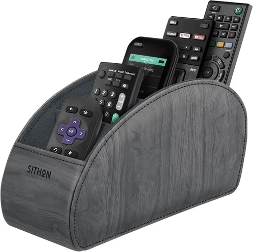 Vegan Leder Fernbedienung Halter TV Fernbedienung Desktop Organizer 5 Fächer - Bild 11 von 21