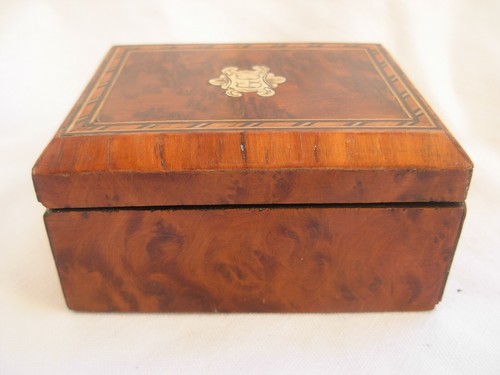 ANTIQUE FRENCH WOOD,MARQUETRY BRASS POCKET WATCH CASE,NAPOLEON III PERIOD. - Picture 6 of 12